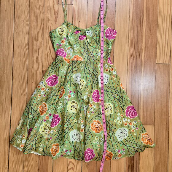 Anthropologie Girls from Savoy Sculptural Floral Midi Dress Garden Party Retro 2 - Picture 8 of 11